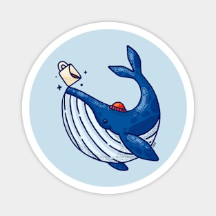 Blue Coffee Whale Magnet